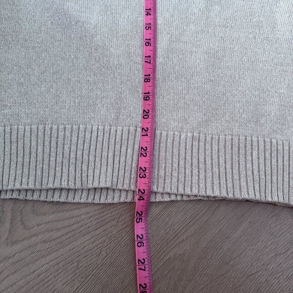 Women’s Cotton Mock Neck Pull Over Sweater sz M - Oatmeal - Picture 7 of 9